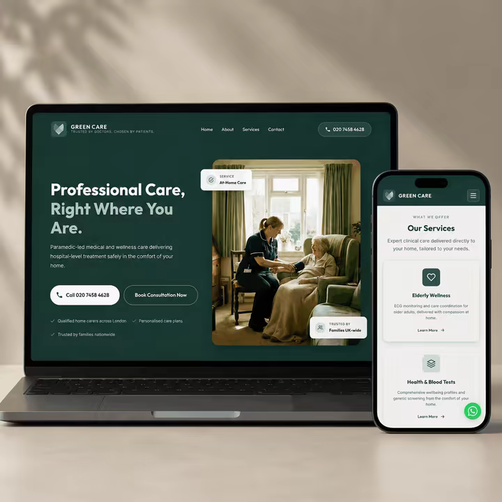 GreenCare UK healthcare website
